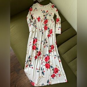 Floral Long Sleeve Maxi Dress